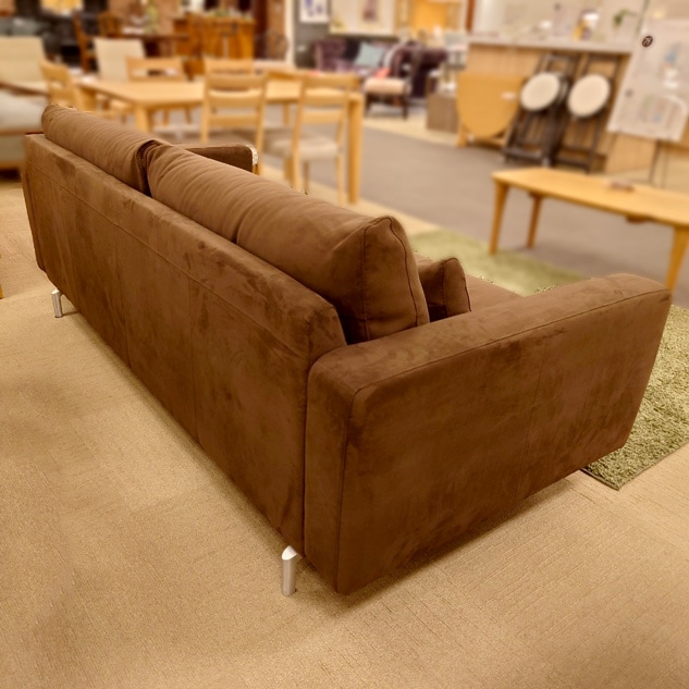 ソファ「セレーノPL」布 #ANU469 ダークブラウン色 幅212cm/アウトレット＆リワース大阪南港展示品