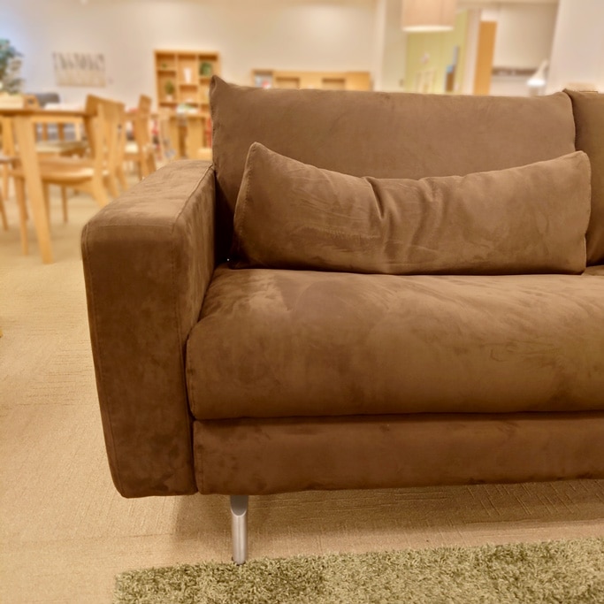 ソファ「セレーノPL」布 #ANU469 ダークブラウン色 幅212cm/アウトレット＆リワース大阪南港展示品