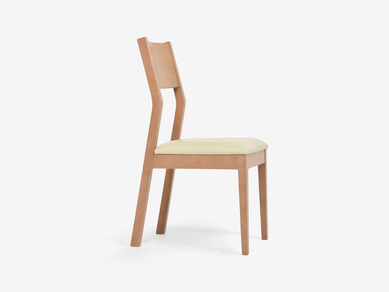 ダイニングチェア「AX3」ビーチ材ナチュラルブラウン色・座面PVCアイボリー色／数量限定特別ご提供品（新品）