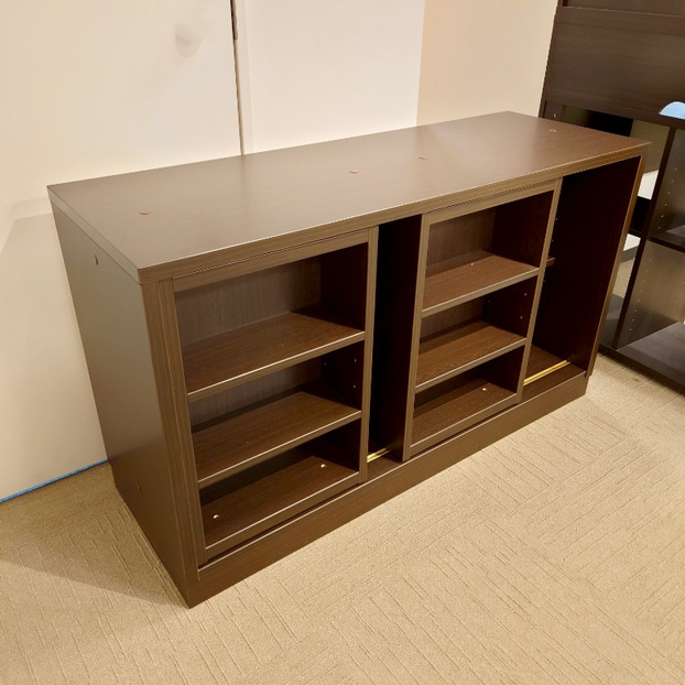 スライド書棚「Shin A」ダークブラウン色 幅120cm/アウトレット