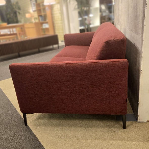 ソファ「イスタンテ」幅204cm 布レッド色/アウトレット＆リワース大阪南港展示品