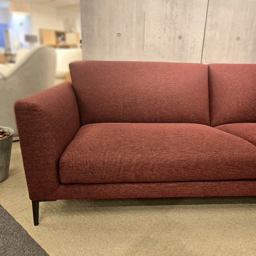 ソファ「イスタンテ」幅204cm 布レッド色/アウトレット＆リワース大阪南港展示品