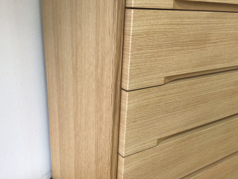 ハイチェスト「デフィ」幅910mm ナラ材ホワイトオーク色/アウトレット＆ベッドルームギャラリー横浜展示