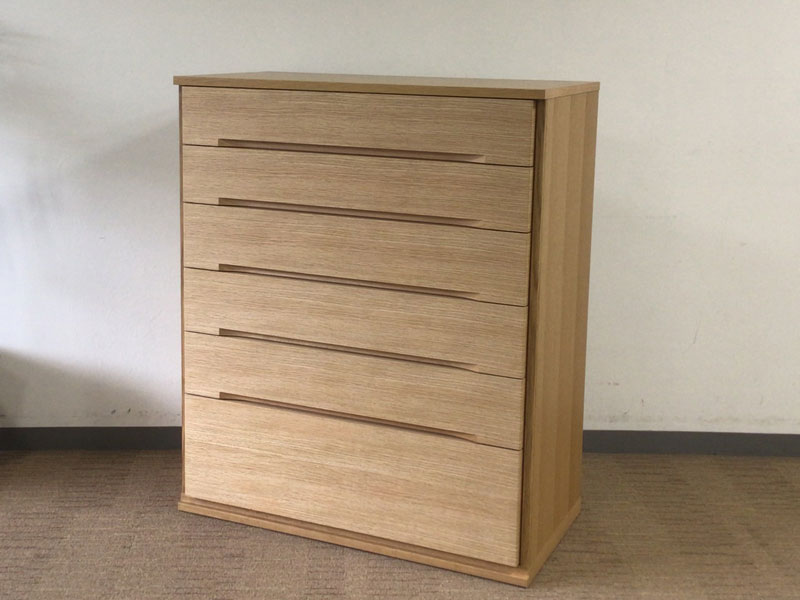 ハイチェスト「デフィ」幅910mm ナラ材ホワイトオーク色/アウトレット＆ベッドルームギャラリー横浜展示