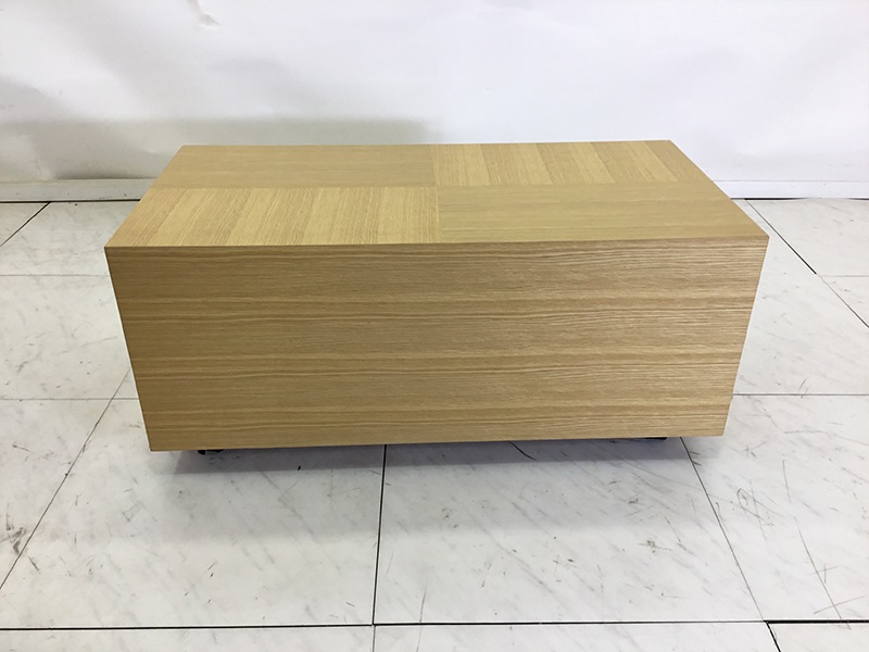 センターテーブル「DM-GF02Ｈ400」幅90cm オーク材ホワイトオーク色/県外倉庫保管/数量限定特別ご提供品（新品）