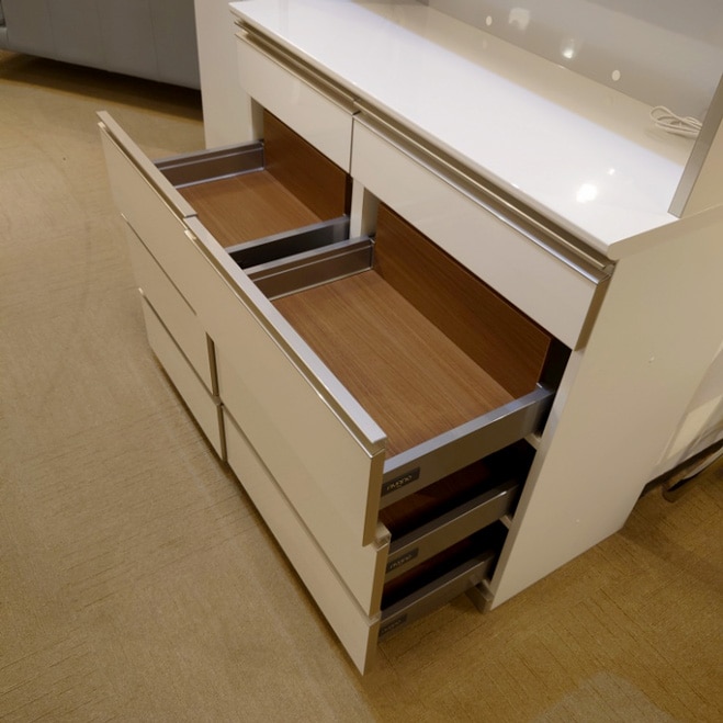 食器棚(オープン)４点セット「アークス」パールホワイト 幅110.2cm/アウトレット＆リワース大阪南港展示品