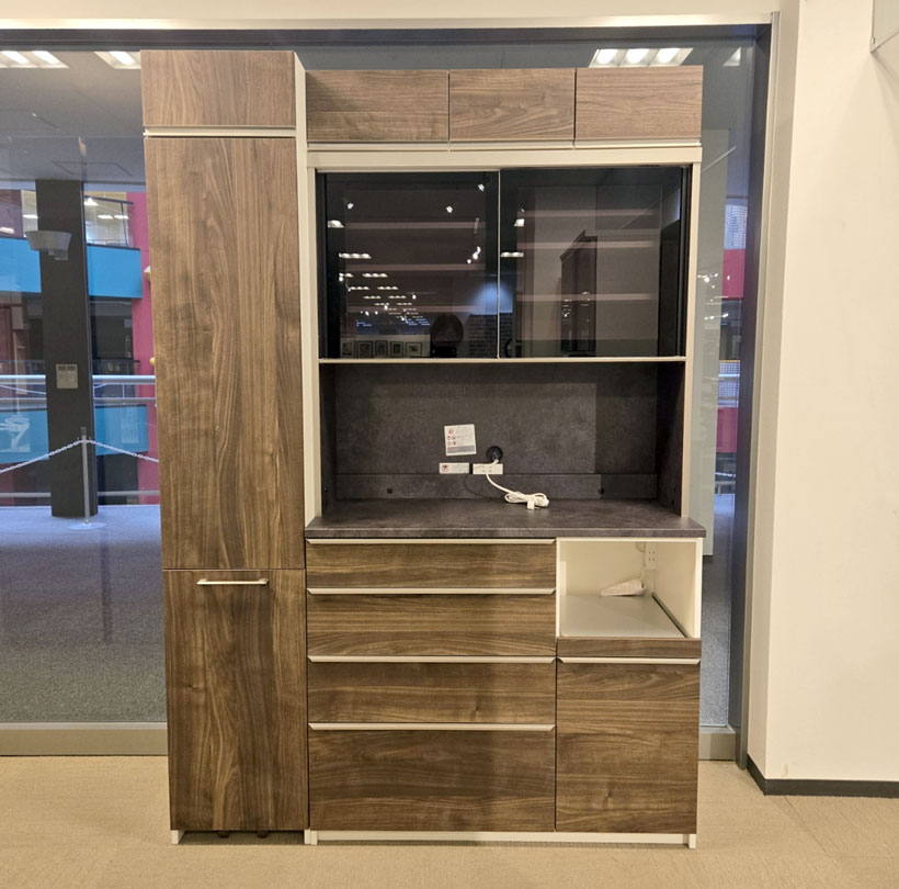 食器棚(上置付)４点セット「SQ/RM-1500」メラミンTJN10200K 幅150cm/アウトレット＆リワース大阪南港展示品