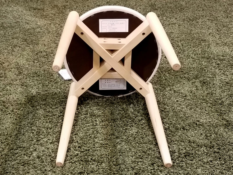 スツール「リュッケ」布#デクレア4142 白木塗装ブナ/展示使用・県外倉庫保管品/アウトレット＆ベッドルームギャラリー横浜