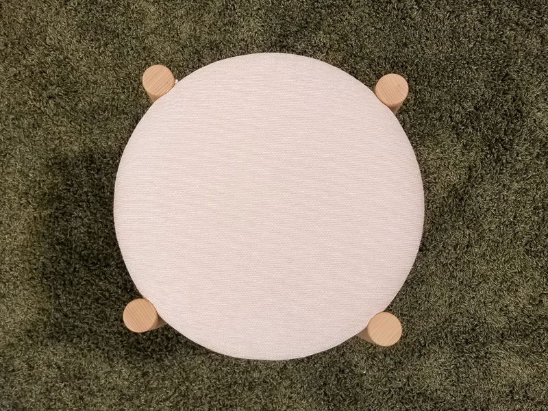 スツール「リュッケ」布#デクレア4142 白木塗装ブナ/展示使用・県外倉庫保管品/アウトレット＆ベッドルームギャラリー横浜