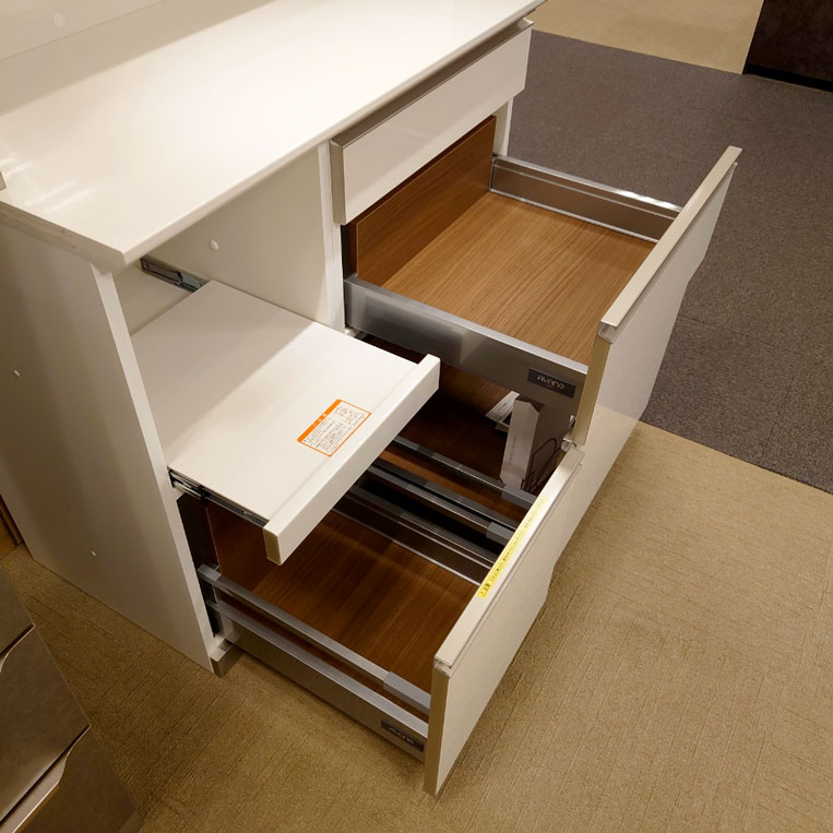 食器棚(上置付)5点セット「クラスト」パールホワイト 幅100.2cm/アウトレット＆リワース大阪南港展示品