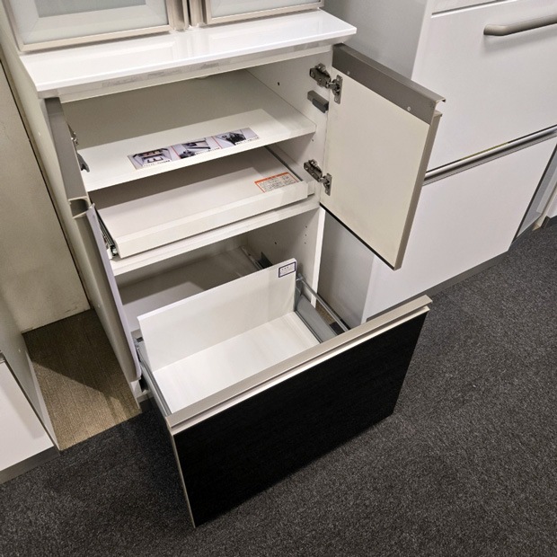 食器棚3点セット「オパール」ダークブラウン色 幅60.2cm/アウトレット＆リワース大阪南港展示品