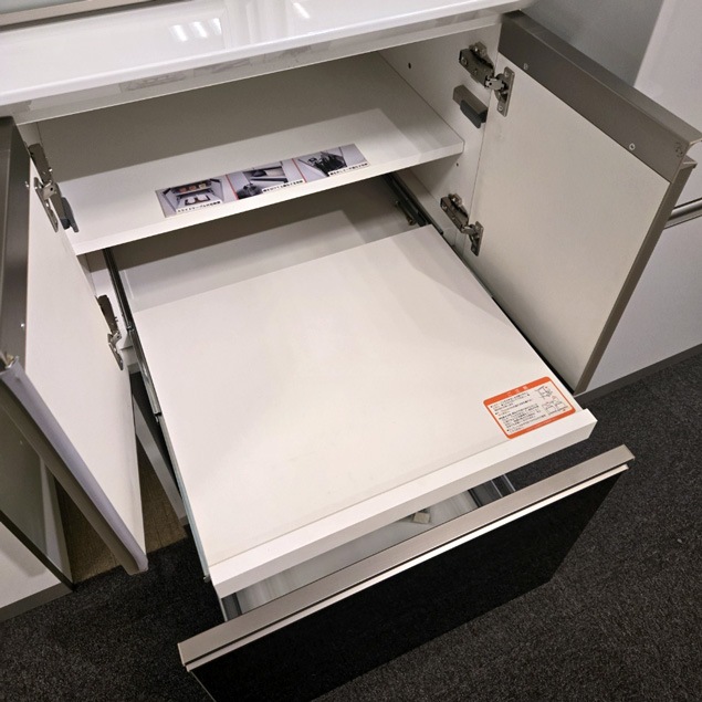 食器棚3点セット「オパール」ダークブラウン色 幅60.2cm/アウトレット＆リワース大阪南港展示品