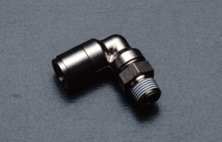 1/8オネジ×6mmホース エルボワンタッチ(メタル)