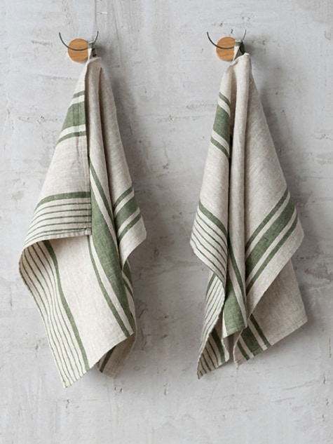 LinenMe Linen Hand Towel Forest Green Provence 47×65