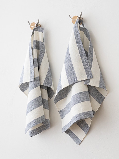 LinenMe Linen Hand Towel Indigo Philippe 46×65