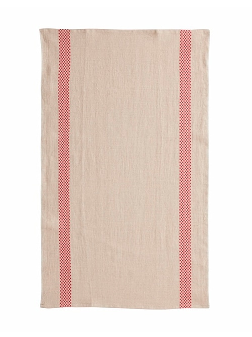 CHARVET EDITIONS Tea towel LUSTUCRU lin×rouge 45×75
