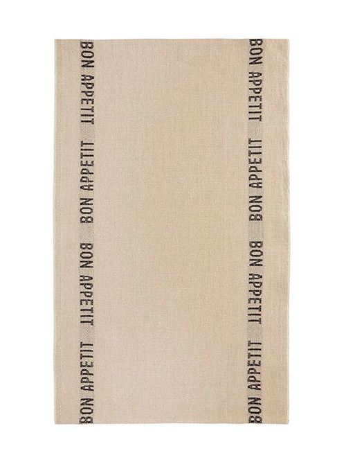 CHARVET EDITIONS Tea towel BON APPETIT lin×noir 45×75