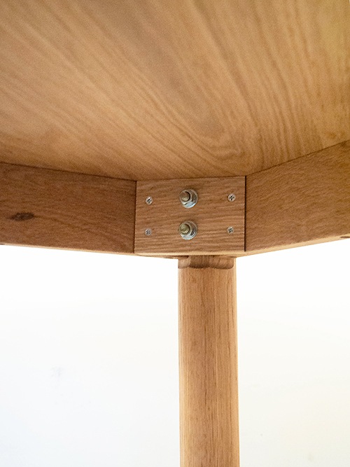 ホワイトオーク無垢材 ダイニングテーブル 4本足 直径105 丸 ｜イデア