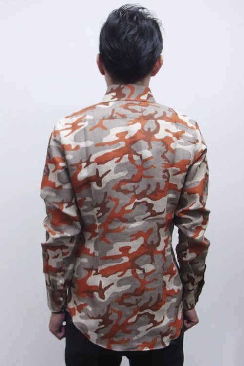 1PIU1UGUALE3オレンジシャツ 65%OFF】1piu1uguale3 プレーンカモ柄シャツ ORANGE