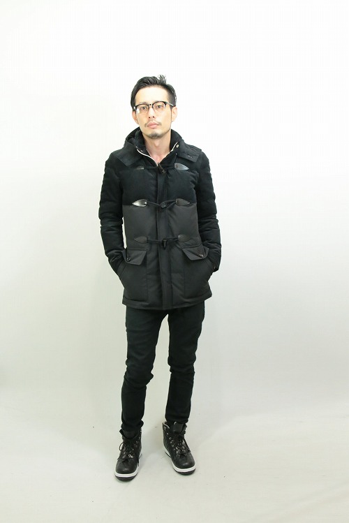 30%OFF】AKM バイカラーダッフルダウンコート BLACK C001-CNP015 | AKM