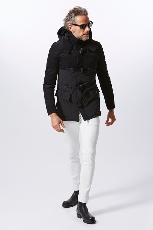 30%OFF】AKM バイカラーダッフルダウンコート BLACK C001-CNP015 | AKM