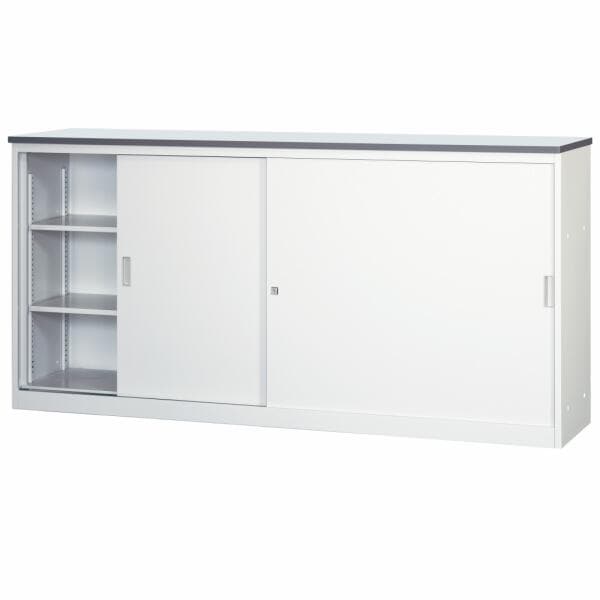 送料無料】書庫型 ハイカウンター 幅1800mm 鍵付 ホワイト色 受付