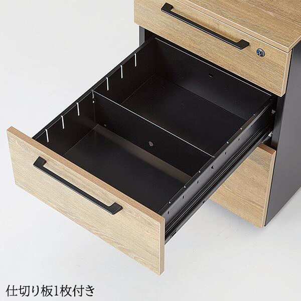 ワゴン 3段 鍵付き スタイリッシュ サイドキャビネット オフィスワゴン