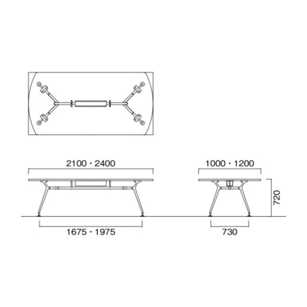 ��ˡ�͸���۲�ĥơ��֥� �ܡ��ȷ� ��2100�߱���1000�߹⤵720mm 4�ܵ� ����������ɥ����� CAD-2110B ����ĥơ��֥� ���������å� ��������ʥå� �ڡ��륦�å� ���եۥ磻�� �ơ��֥� ����ѥơ��֥� �ߡ��ƥ��󥰥ơ��֥� NISHIKI �˥�������