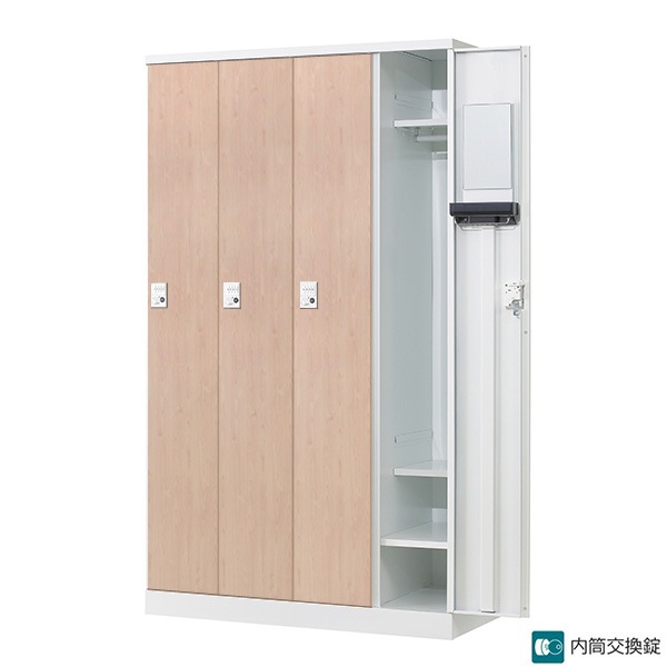 ロッカー 4人用 ホワイト かぎ付き 更衣ロッカー オフィスロッカー