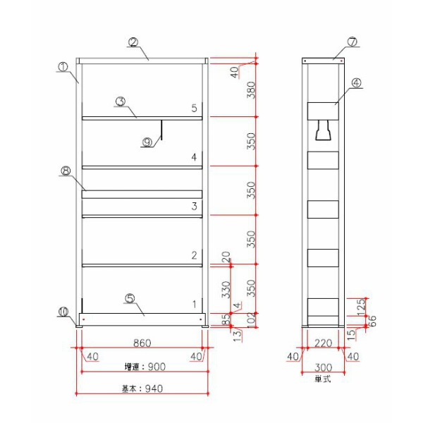 ������̵���ۥ�����ӥ� F-2AS-15K  W940��D300��H1922 5�� ��å� ��� ñ�� �ع� ���� ��� ��̳ �� ���� �Ҹ� �Ҹ����� �߸����� �������� �־��Ϥ� ��������Ω�ƾ���