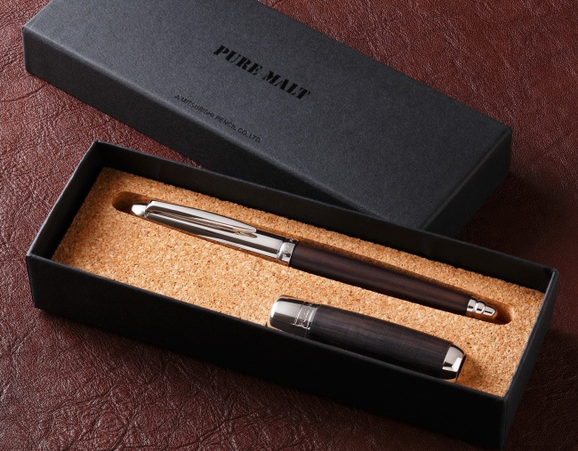 樽材シルバーキャップボールペン Pure Malt 樽材ネーム印 Pure Malt商品詳細 サントリー イエノバ