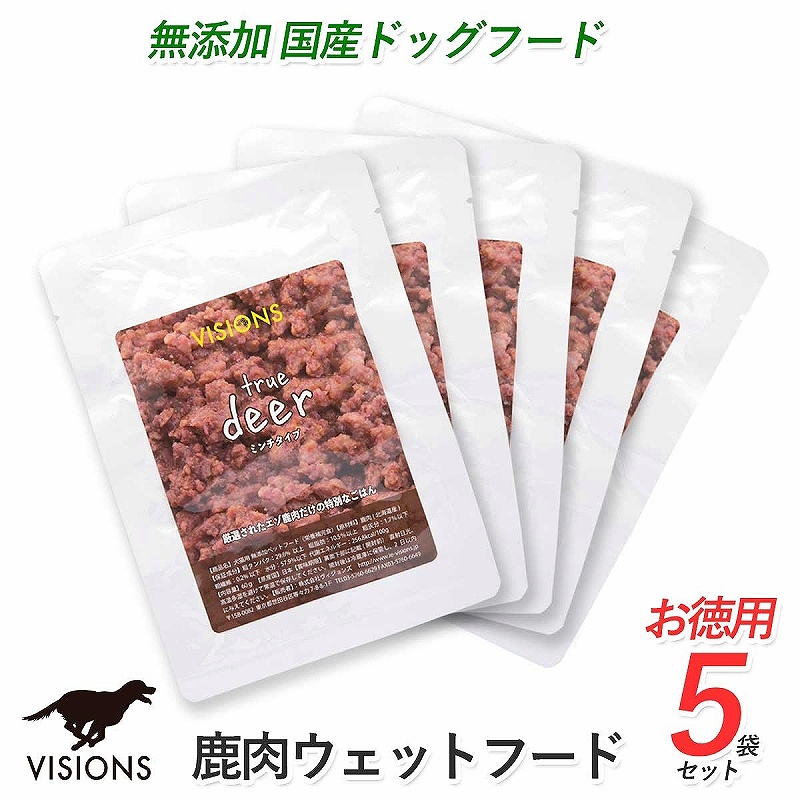 5%���� �ɥå��ա��� True deer �ʥȥ��롼�ǥ������ˡڼ����� [60g��5��] �����åȥ�����(�ѥ���) ̵ź�� VISIONS ���ꥸ�ʥ� dog visions