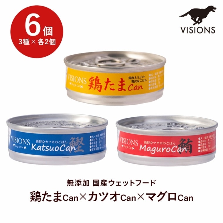 5%お得 ドッグフード 鶏たまCan×カツオCan×マグロCan 6個セット