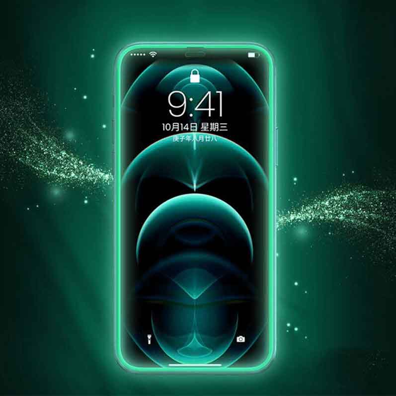 iPhone 強化ガラスフィルム 蓄光枠 全面保護ガラスフィルム アイフォンX.Xs.XR.11.11Pro.12.12mini.12Pro.13.13mini.13Pro.14.14Plus.14Pro