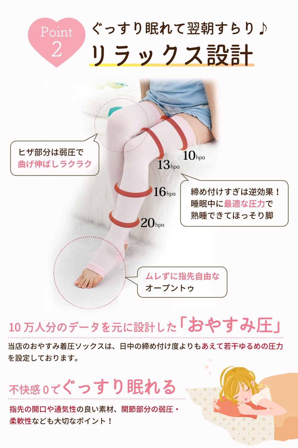 おやすみ着圧ソックスセット（2枚、3枚、10枚）