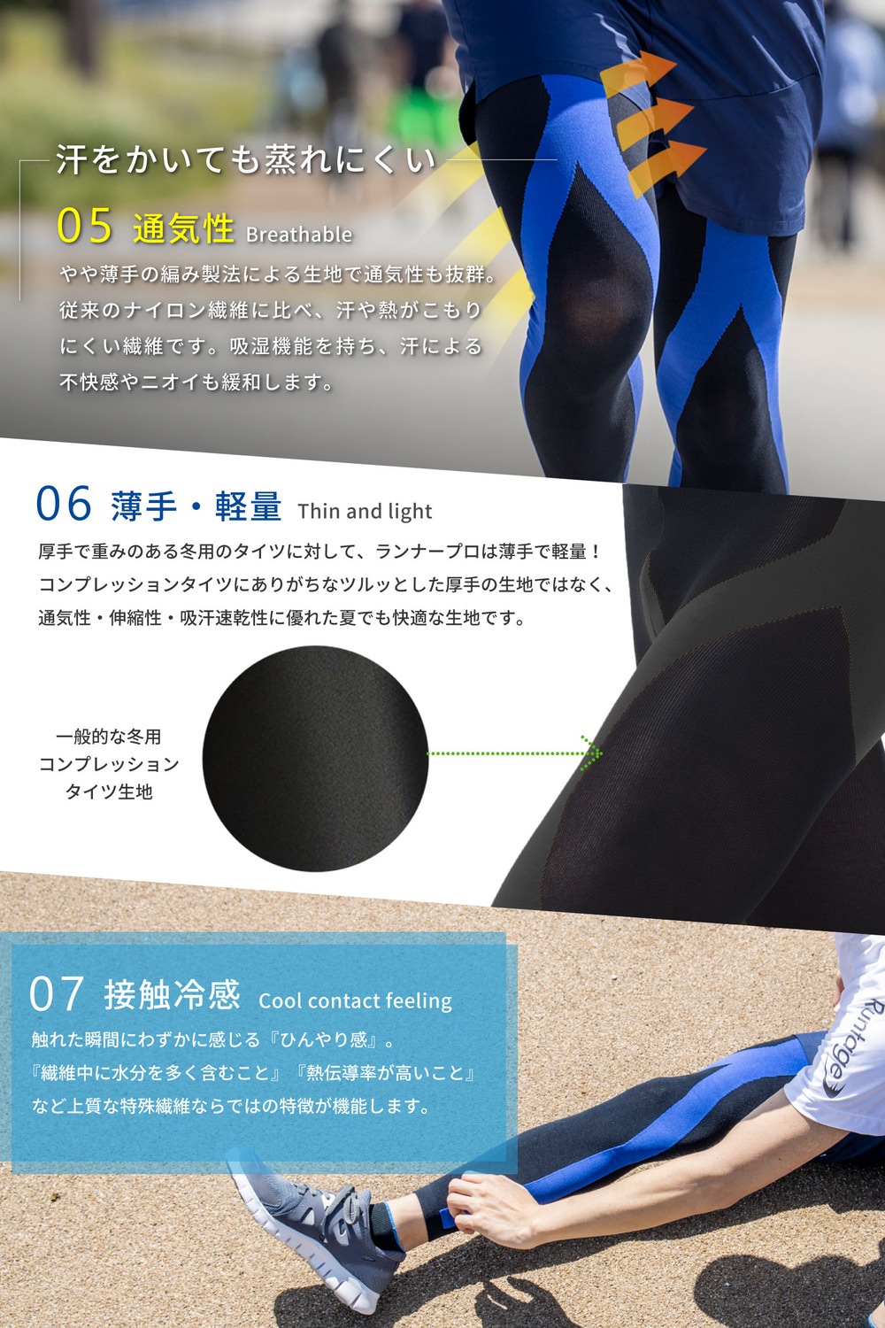 【3枚セット】Runtage アスリートランナーPRO version2 十分丈【送料無料】