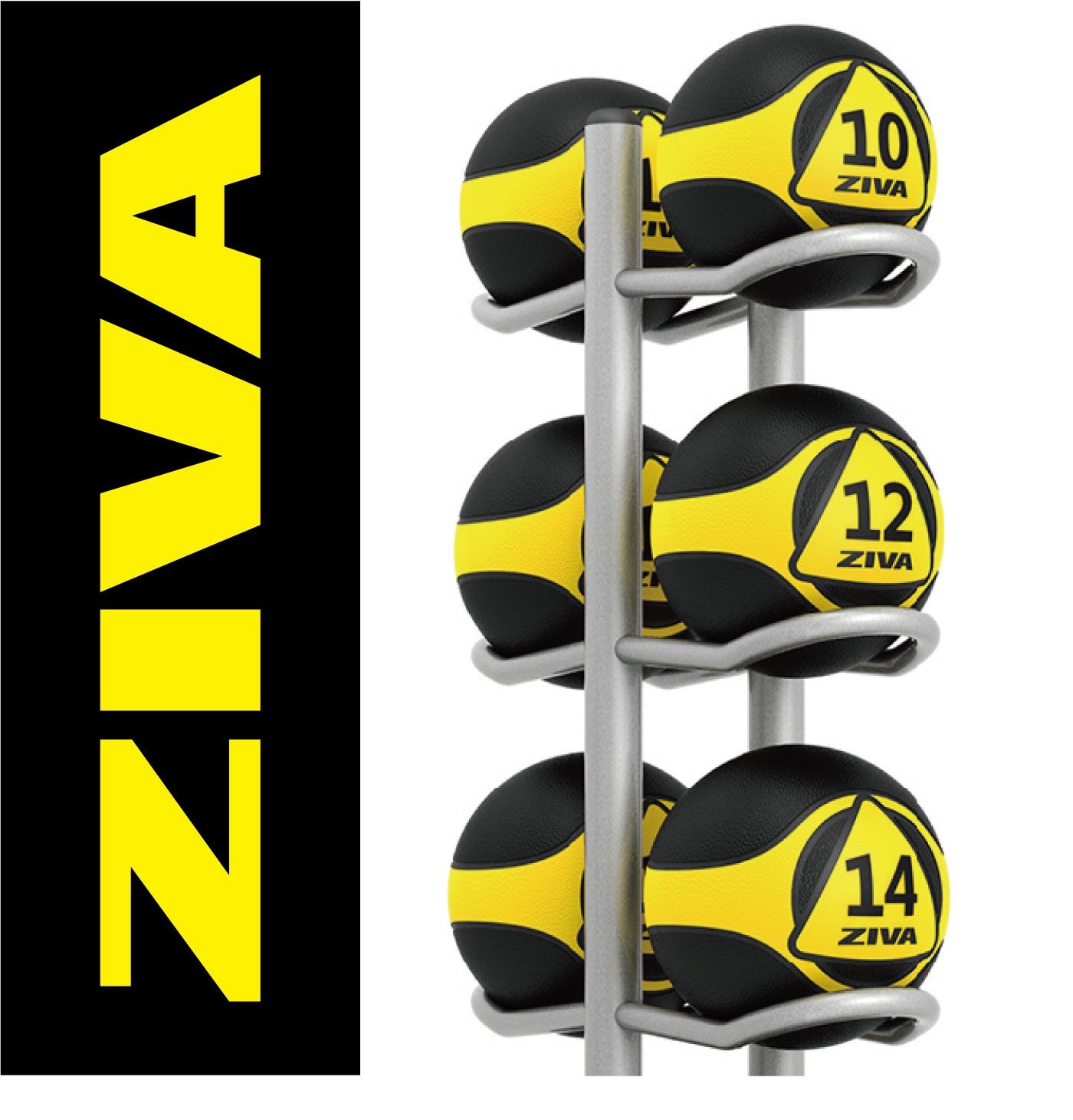 メディシンボール10個＋10マルチボールツリーセット（1kg-10kg）｜業務