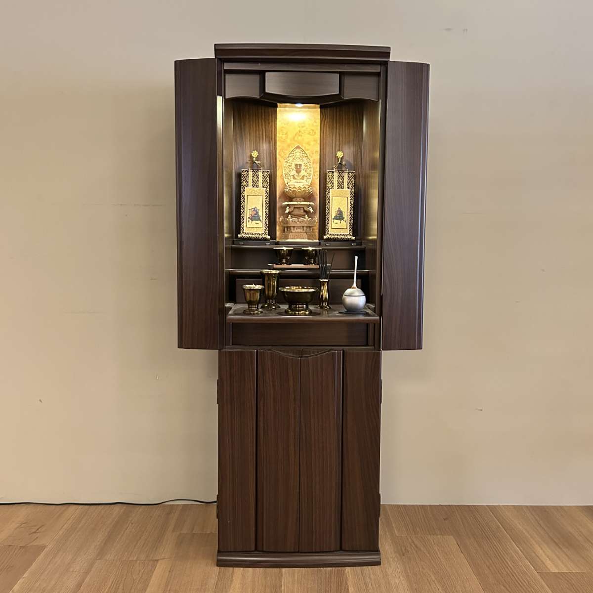 おしゃれな仏壇】スリム縦型タイプ（ウォールナット）MC-015-41