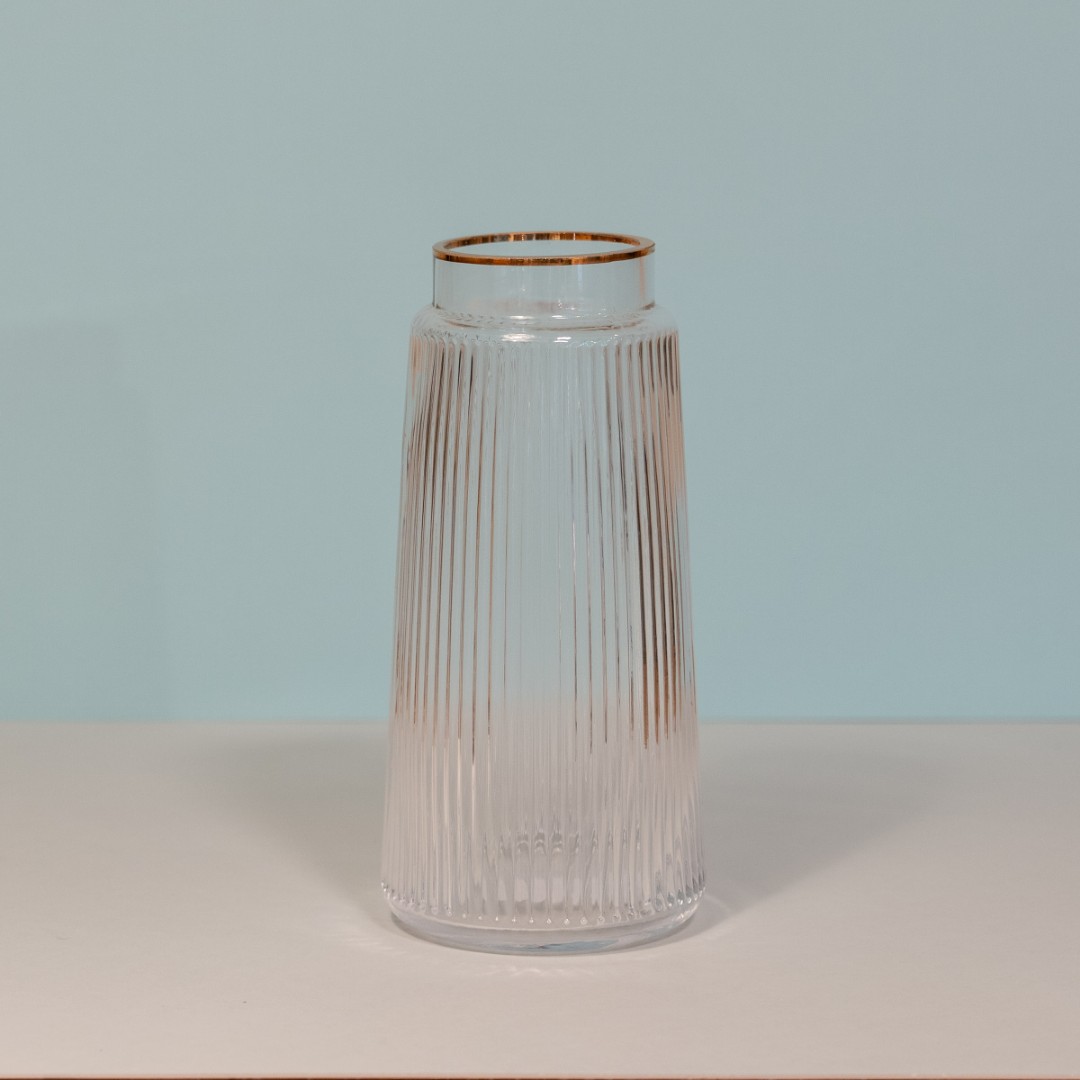 WELMS. Line Vase L／flower base ゴールド＆ガラス花瓶 | ギフト