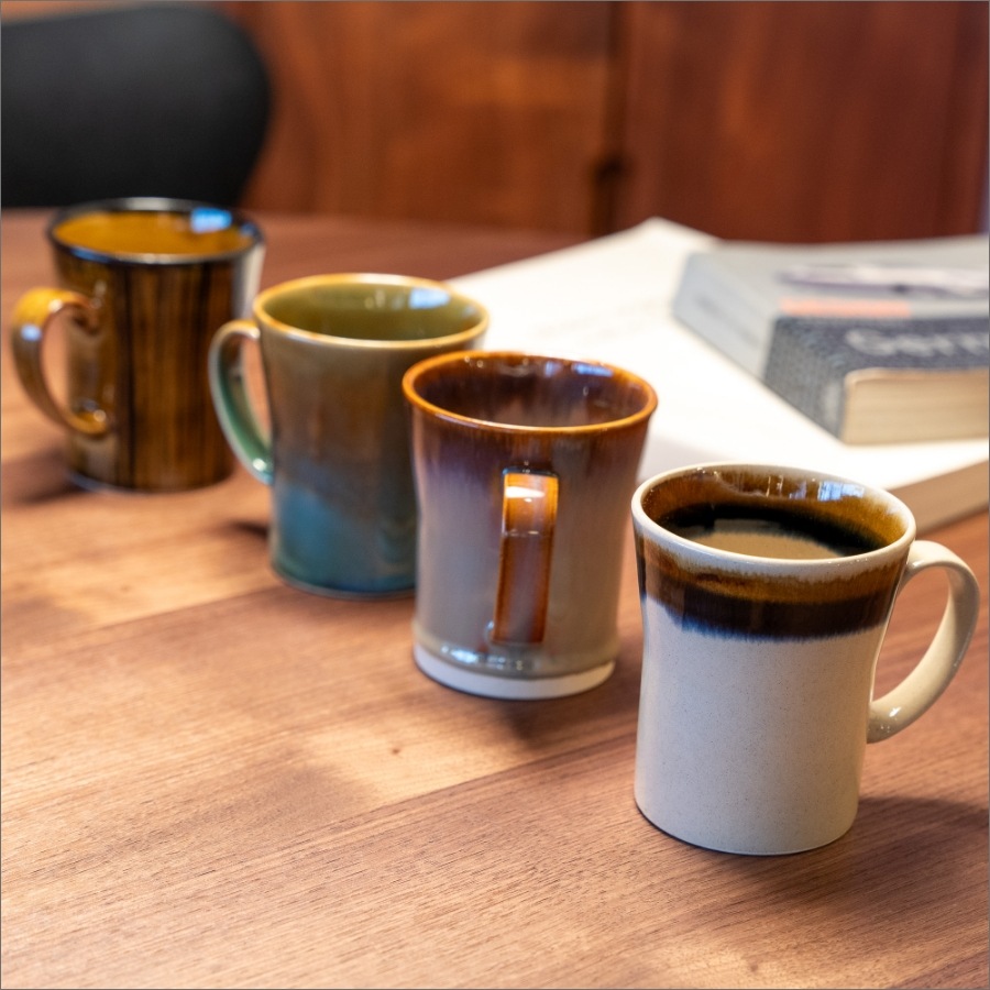 ヴィンテージ風 飴釉ティーセット 7点 YK刻印 民芸調 レトロ　おまけ付き BR denmark Amazonas（アマゾナス） tea cup saucer │ 北欧