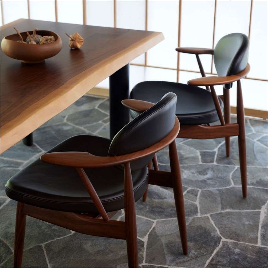 柏木工 BOSS ダイニングチェア ウォールナット アームチェア BOSS STYLE ダイニングチェア EDC52W(ウォールナット) – 柏木工株式