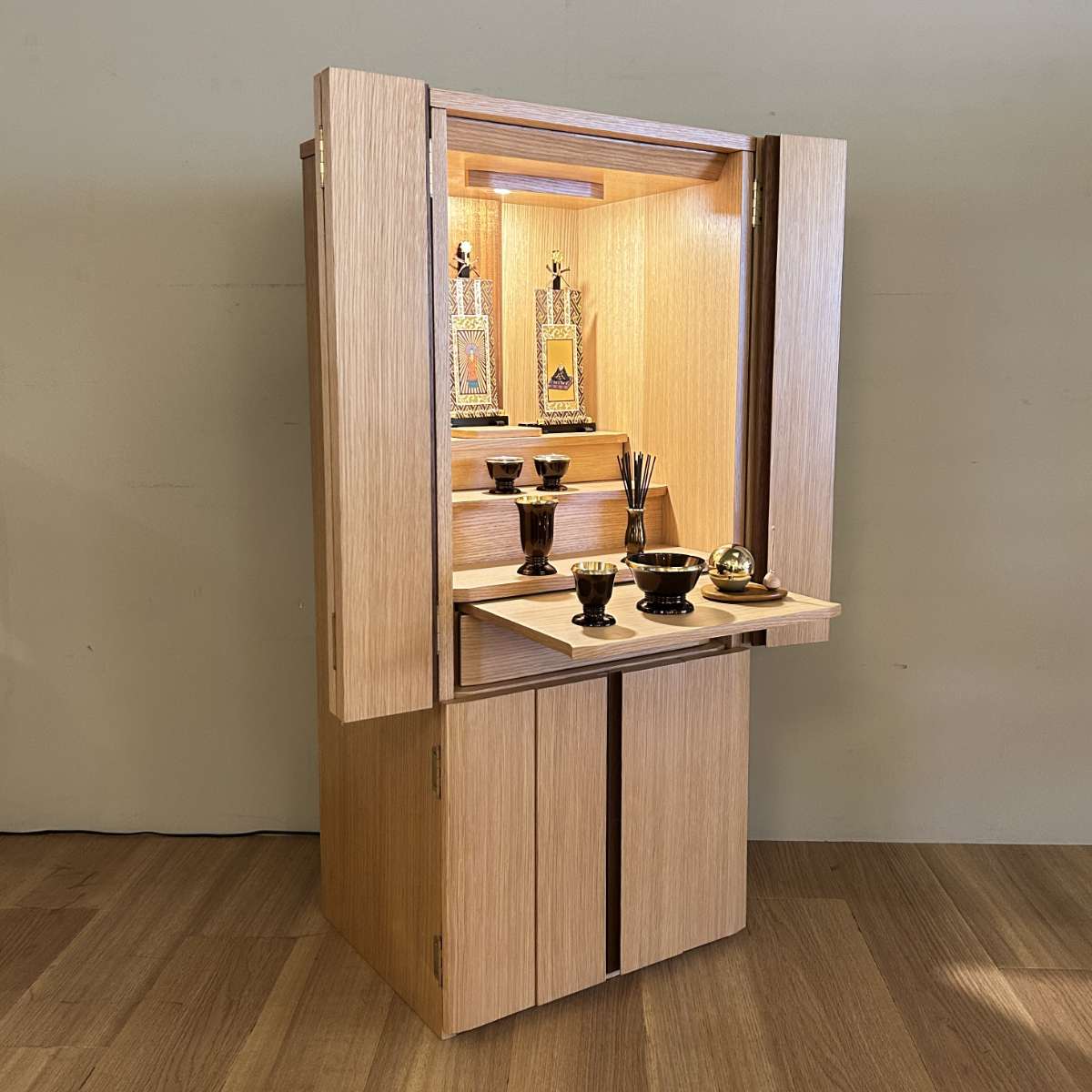 おしゃれな仏壇】スリム縦型タイプ（オーク）MC-028-35 | おしゃれ