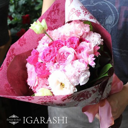 【 ブーケ風 花束 】 花 誕生日 敬老の日 プレゼント 結婚記念日 バラ ギフト フラワー お祝い お見舞い 退職祝い ピンク