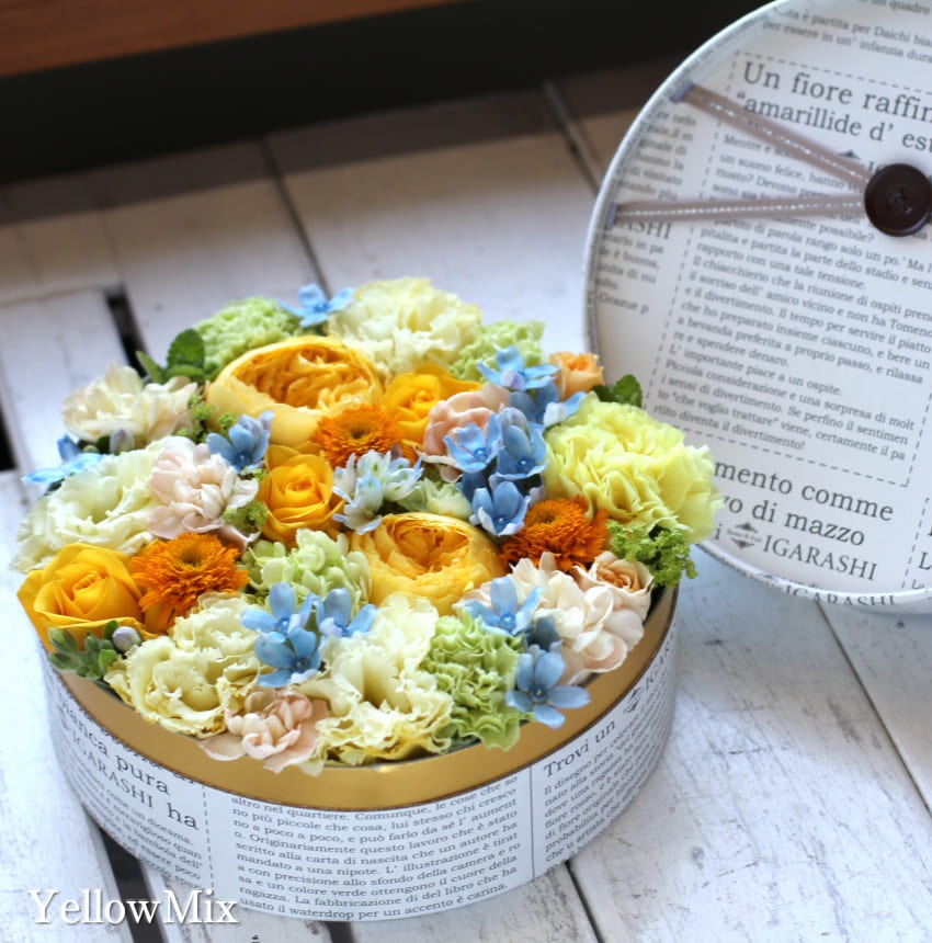 フラワーアレンジメント小物入れ 猫付き フラワーアレンジメント小物入れ 猫付き atorie