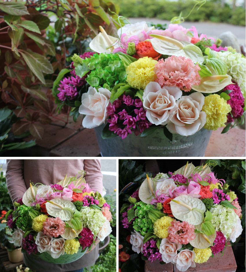 【 フラワーアレンジメント 】 花 誕生日 クリスマス プレゼント アレンジメント フラワー 花 ギフト 花 フラワー お祝い 開店祝い 花 アレンジ ブリキ