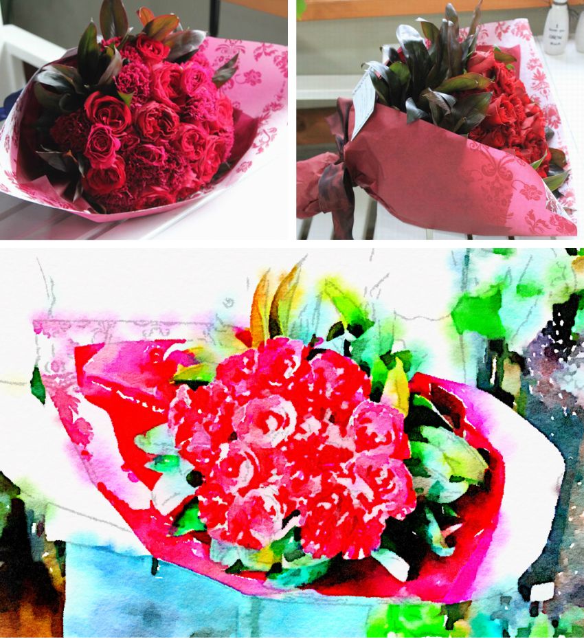 花束 ブーケ風 花 ギフト 誕生日 バレンタイン プレゼント 結婚記念日 バラ ギフト フラワー お見舞い 退職祝い 赤 レッド