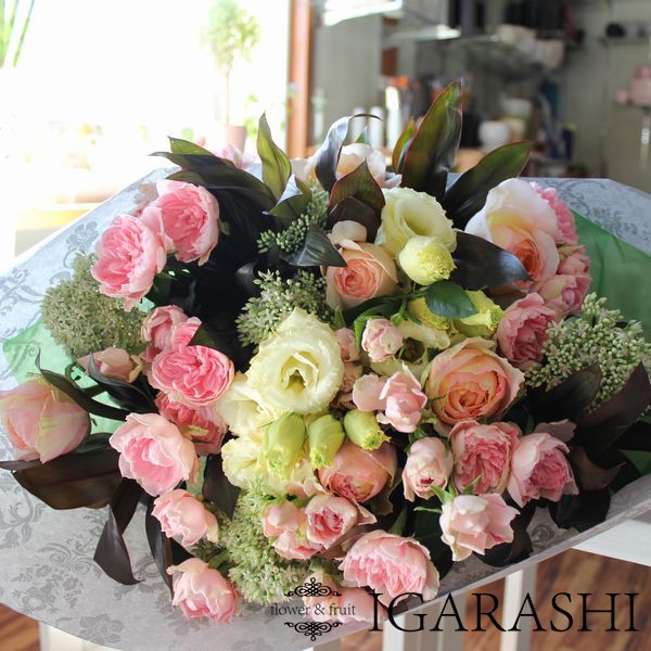 花束 ブーケ風 花 ギフト ミックス バラ フラワー お見舞い 退職祝い ヨーロピアン