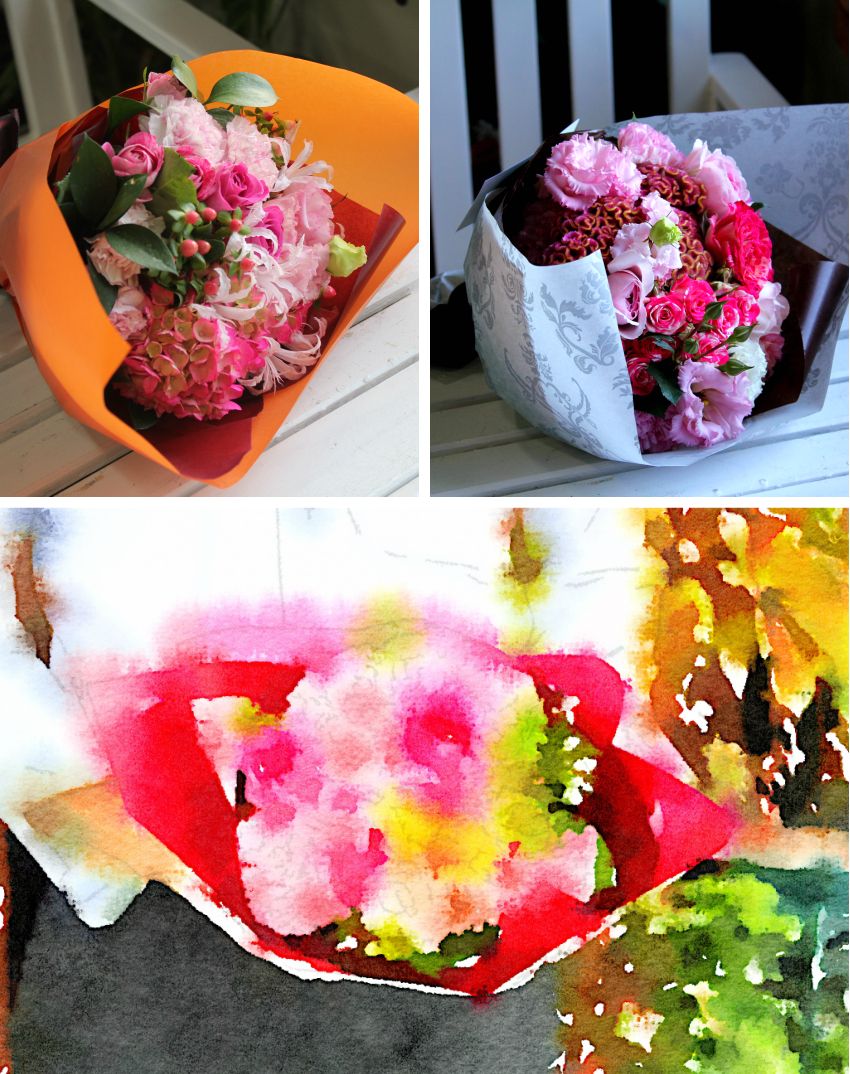 【 ブーケ風 花束 】 花 誕生日 母の日 プレゼント 結婚記念日 バラ ギフト フラワー お祝い お見舞い 退職祝い ピンク