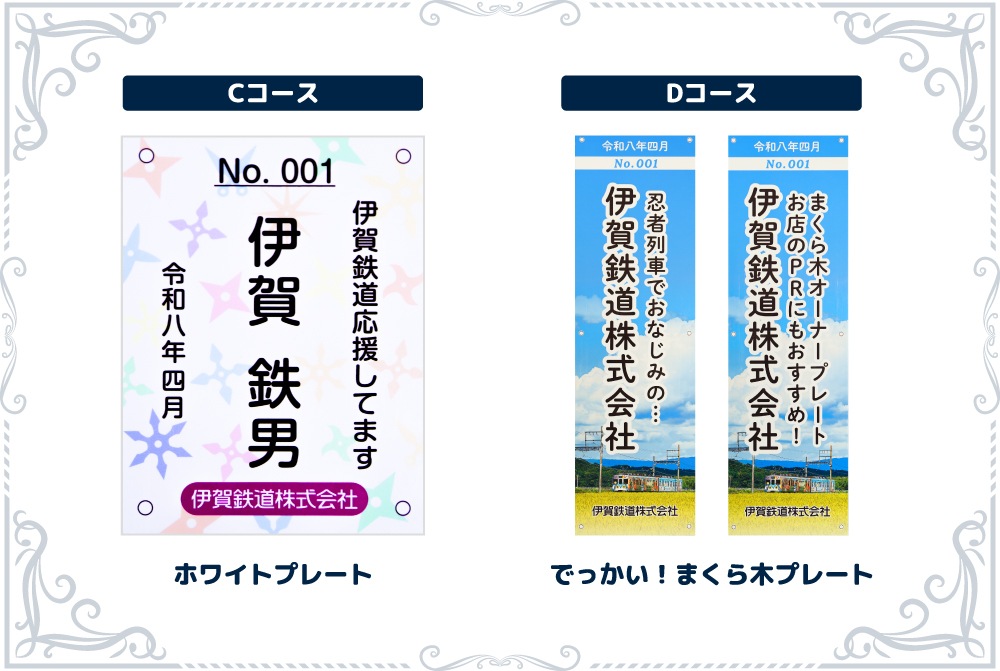 伊賀鉄道 まくら木オーナー（Aコース）