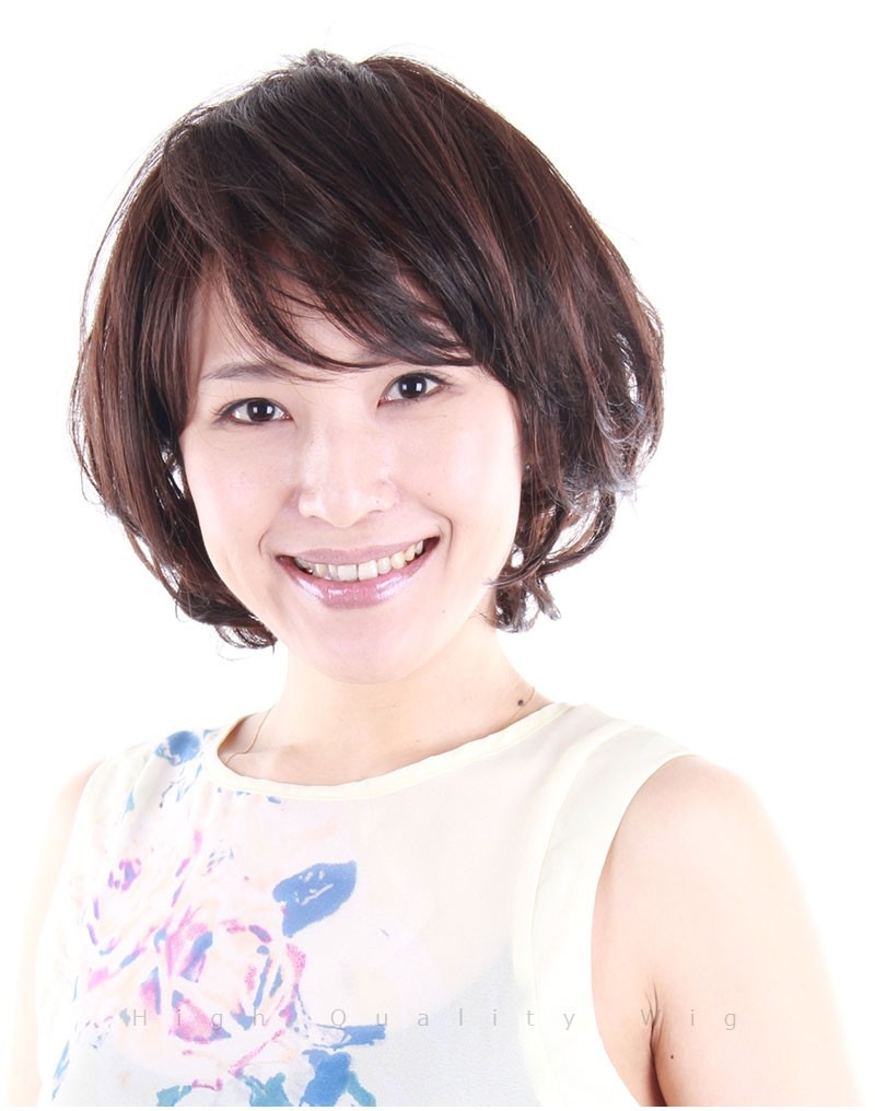 ［返品交換OK！送料無料］医療用 人毛ウィッグ ショート ボブ 女性